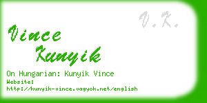 vince kunyik business card